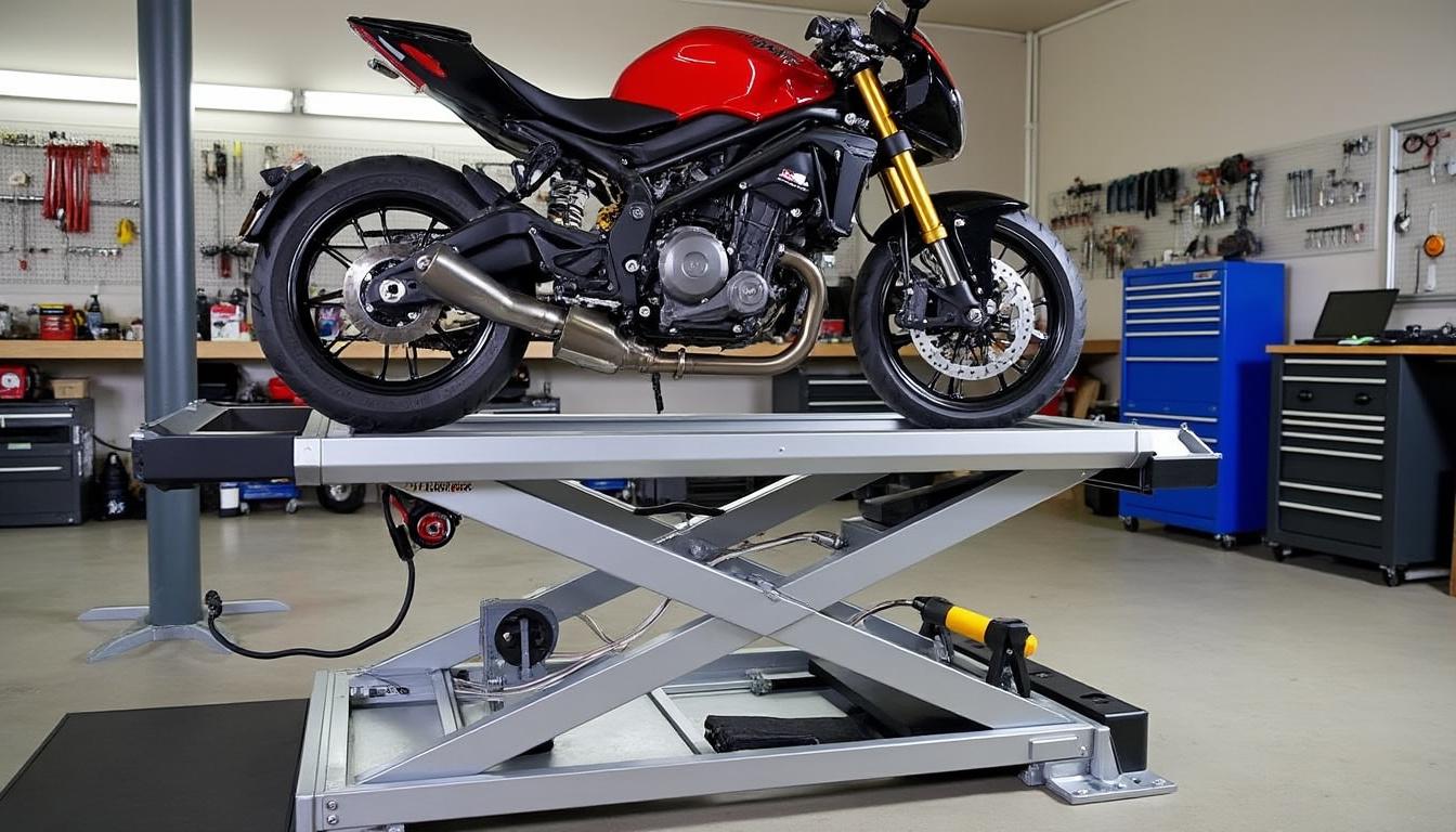 optimisez l’espace et la sécurité de votre garage avec un lève-moto tout-terrain robuste et performant. découvrez comment choisir l’équipement idéal pour entretenir facilement votre moto à la maison.