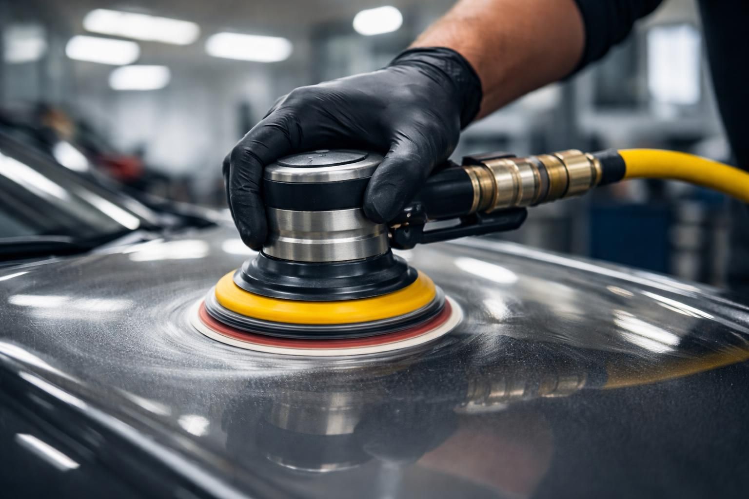 découvrez notre ponceuse orbitale pneumatique spécialement conçue pour la carrosserie, offrant stabilité optimale et une finition parfaite pour tous vos véhicules.