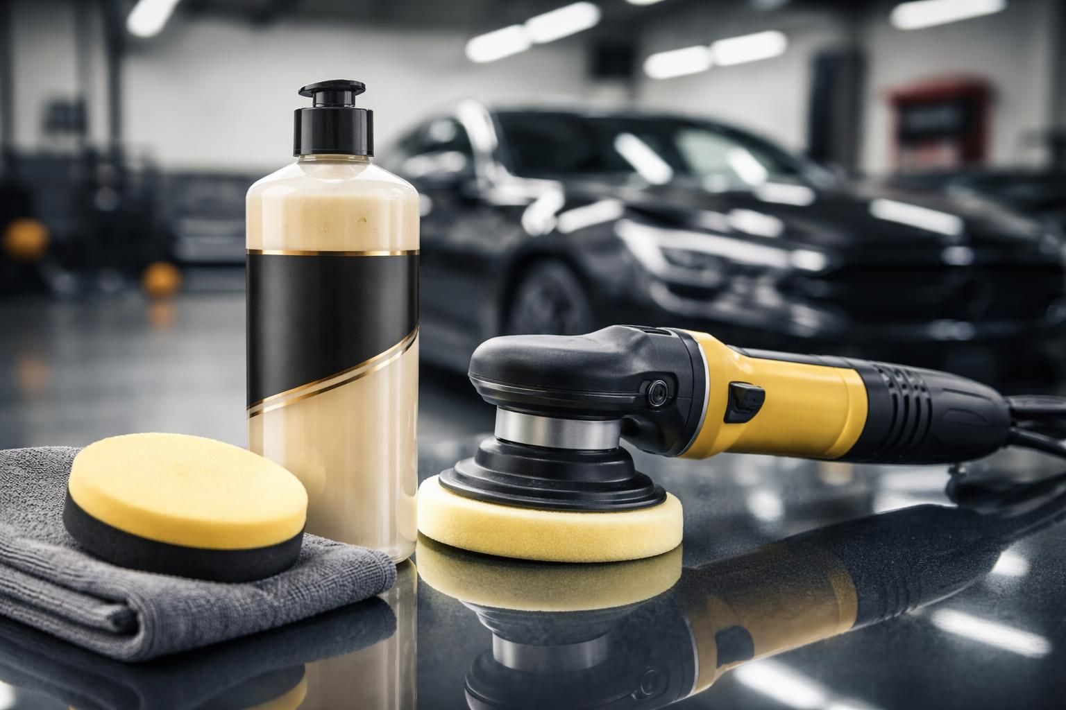 découvrez notre produit de polissage auto, adapté à un usage manuel ou mécanique, pour redonner éclat et brillance à votre voiture en toute simplicité.