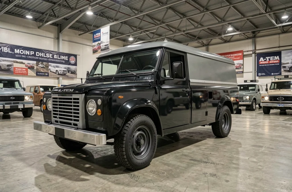 Van A-Team exposé dans un hall d'exposition intérieur lors d'un musée automobile français